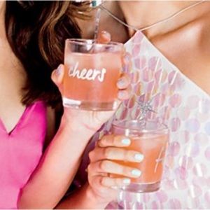 Celebration Cocktail Glasses With Coasters Set of 4